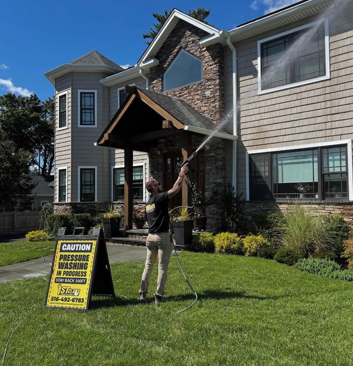 Professional power washing service on Long Island